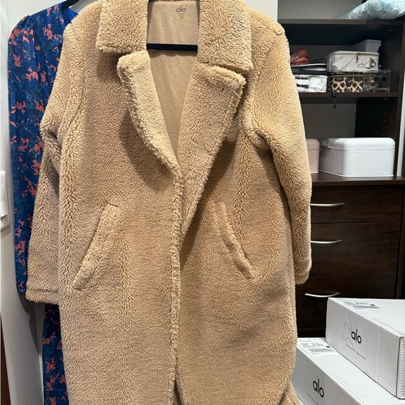 ALO Yoga Tan Teddy Jacket trench coat women’s size XXS - Picture 2 of 4